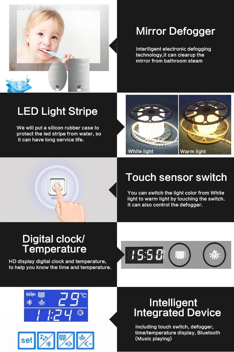 Magic Bath Mirror Light Smart Touch Screen WiFi LED Bathroom Mirror