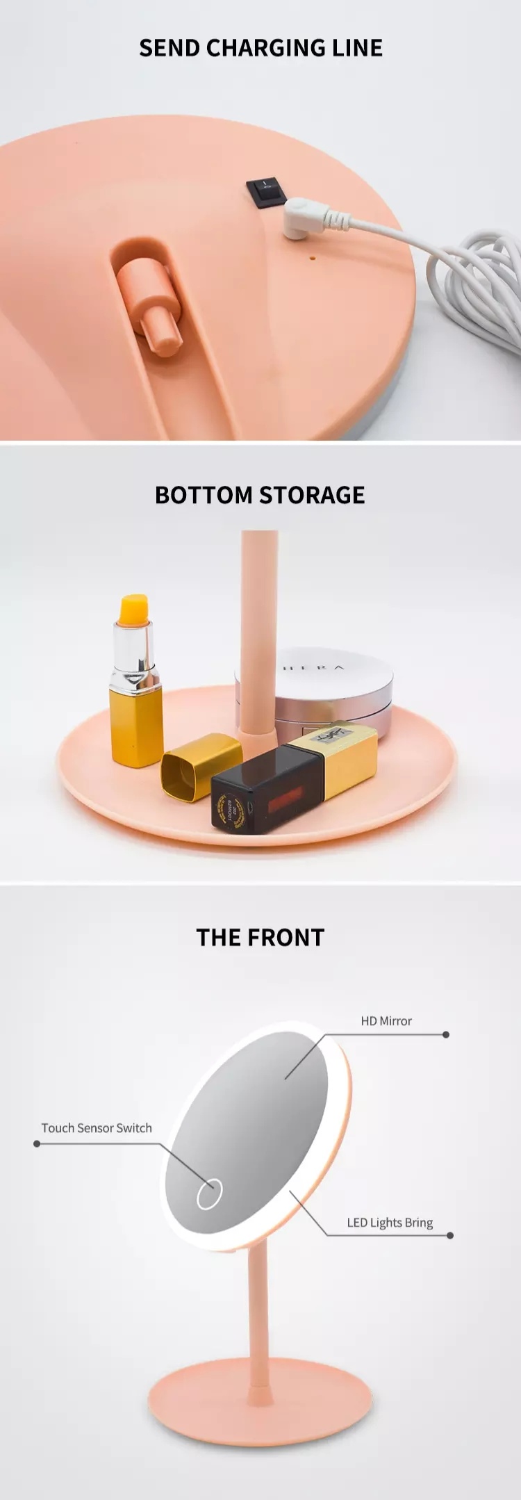 Fancy Custom LED Vanity Table Stand Makeup Mirror