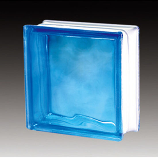 Blue Color Hollow Structure Decorative Piece Glass Block