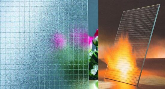Clear Mesh Polished Fireproof Wired Glass