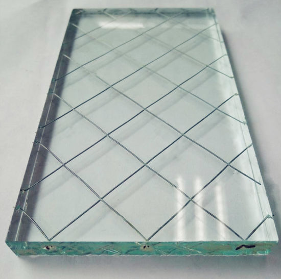 5mm Clear Diamond Wired Patterned Glass for Building Decoration