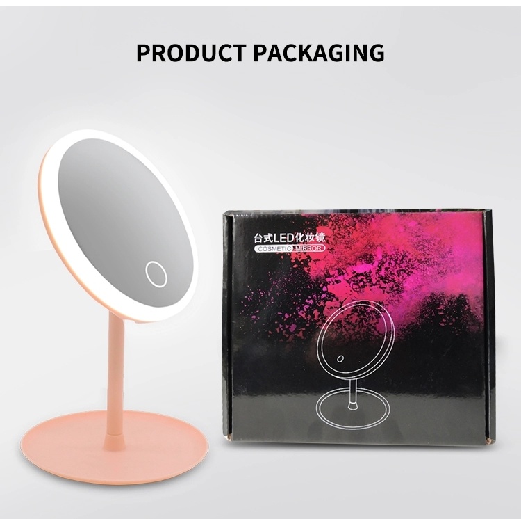 New Touch Sensor USB Rechargeable 360 Degree Adjustable HD LED Make up Mirror