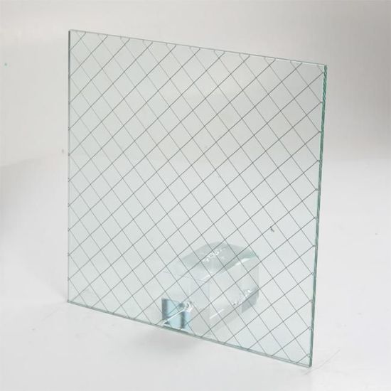 5mm Clear Diamond Wired Patterned Glass for Building Decoration