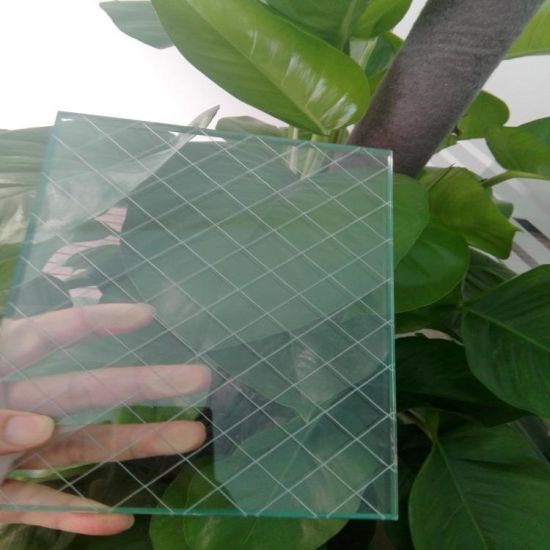 5mm Clear Diamond Wired Patterned Glass for Building Decoration