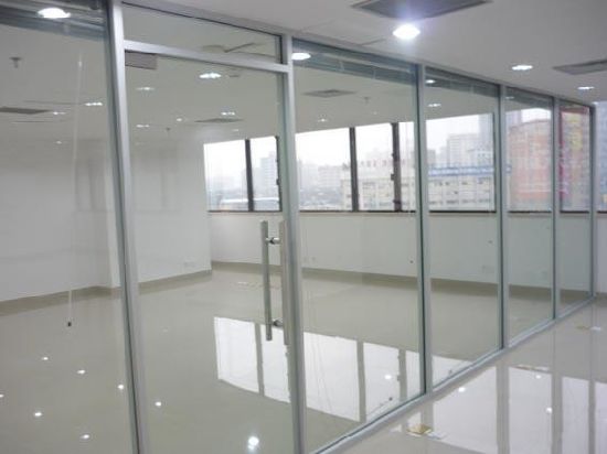 demountable glass office partition, transparent glass partition with pvc profile ,frameless glass types of wall partition 