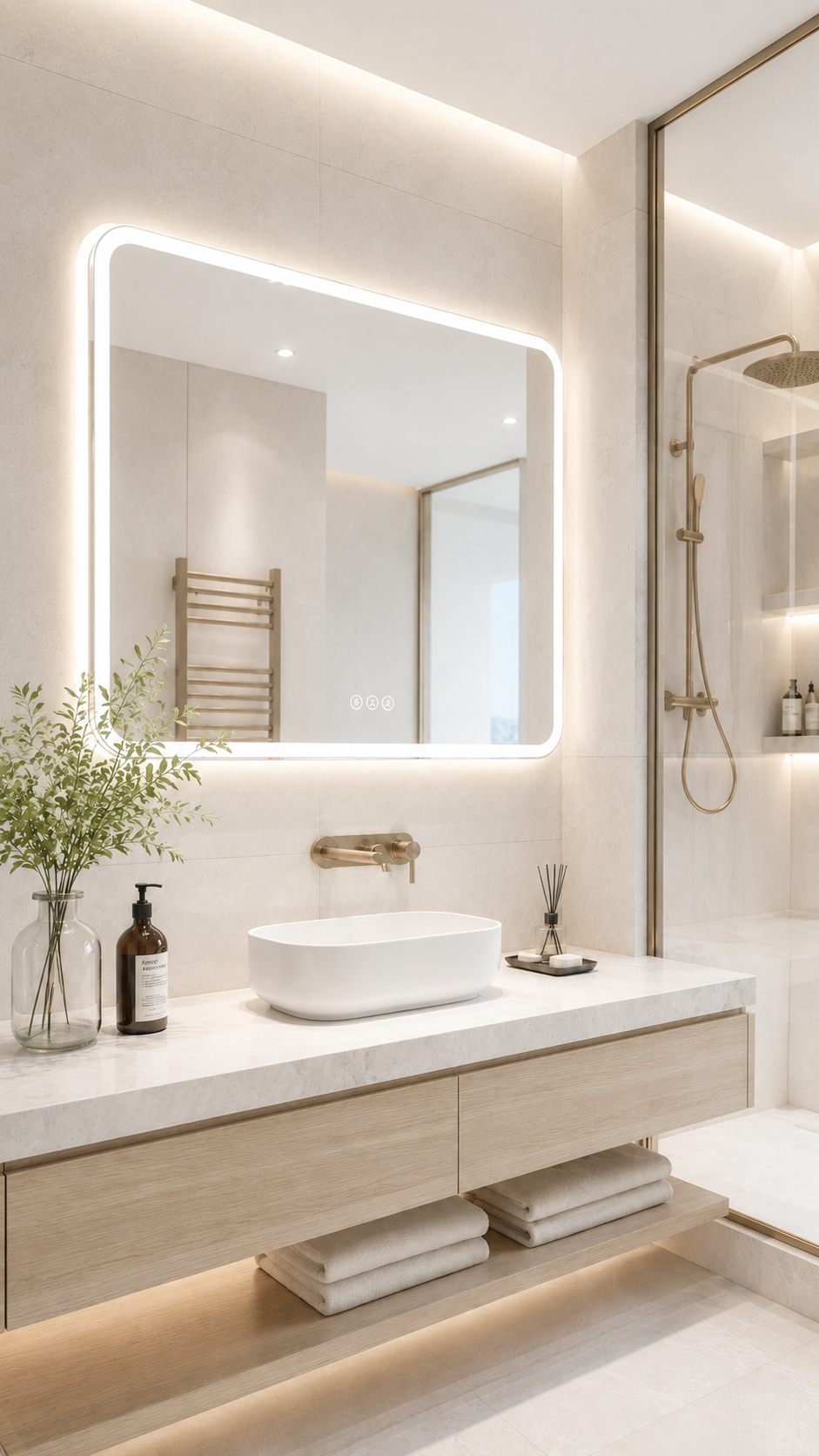 LED bathroom mirror for hotel bathroom project