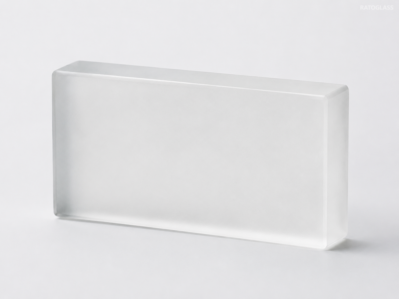 Polished Frosted Solid Glass Bricks Curtain Wall Decoration Hot-Melt Frosted Glass Blocks for Interior/Exterior Glass Partiton Wall 