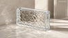 Transparent hollow glass brick with wave pattern