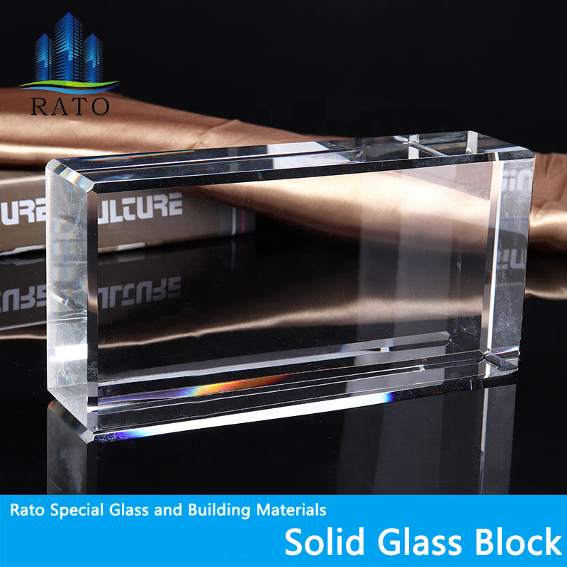Ultra Clrear Building Polished Solid Glass Bricks Raw Crystal Glass Brick