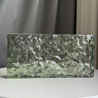 High Quality Double-sided Ice Grain Glass Brick Partition Wall Crystal Brick Transparent Solid Hot-melt Square Glass Block
