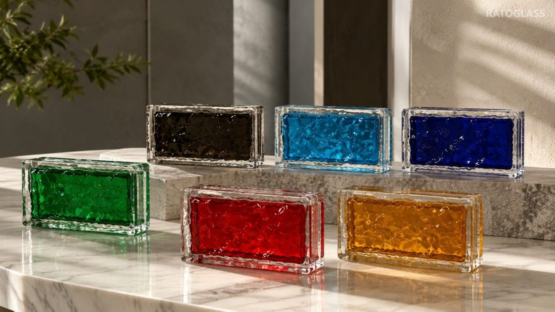 Hollow Glass Brick 200×100×50mm with Hidden LED Groove | Lightweight Glass Block for Illuminated Walls