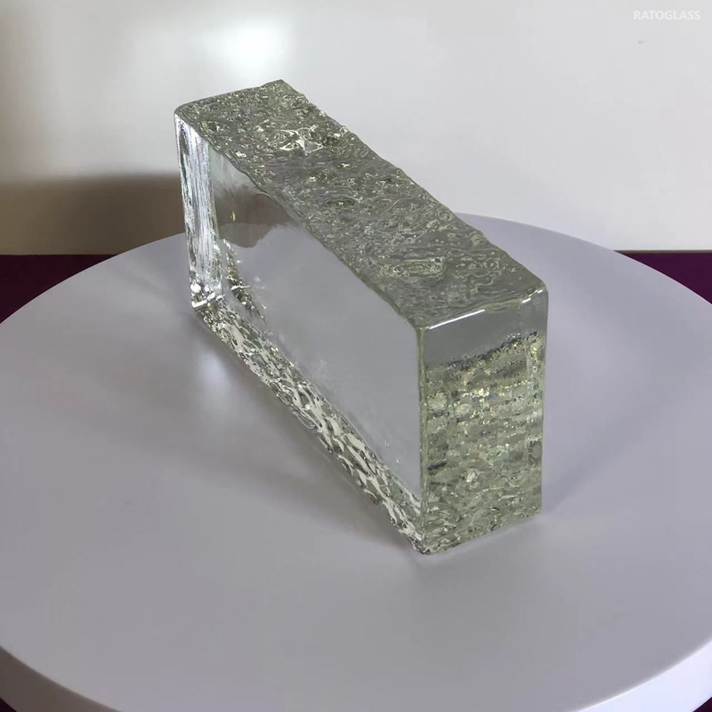 New 200*100*50 mm Clear Glass Brick With Ice Crystal Pattern