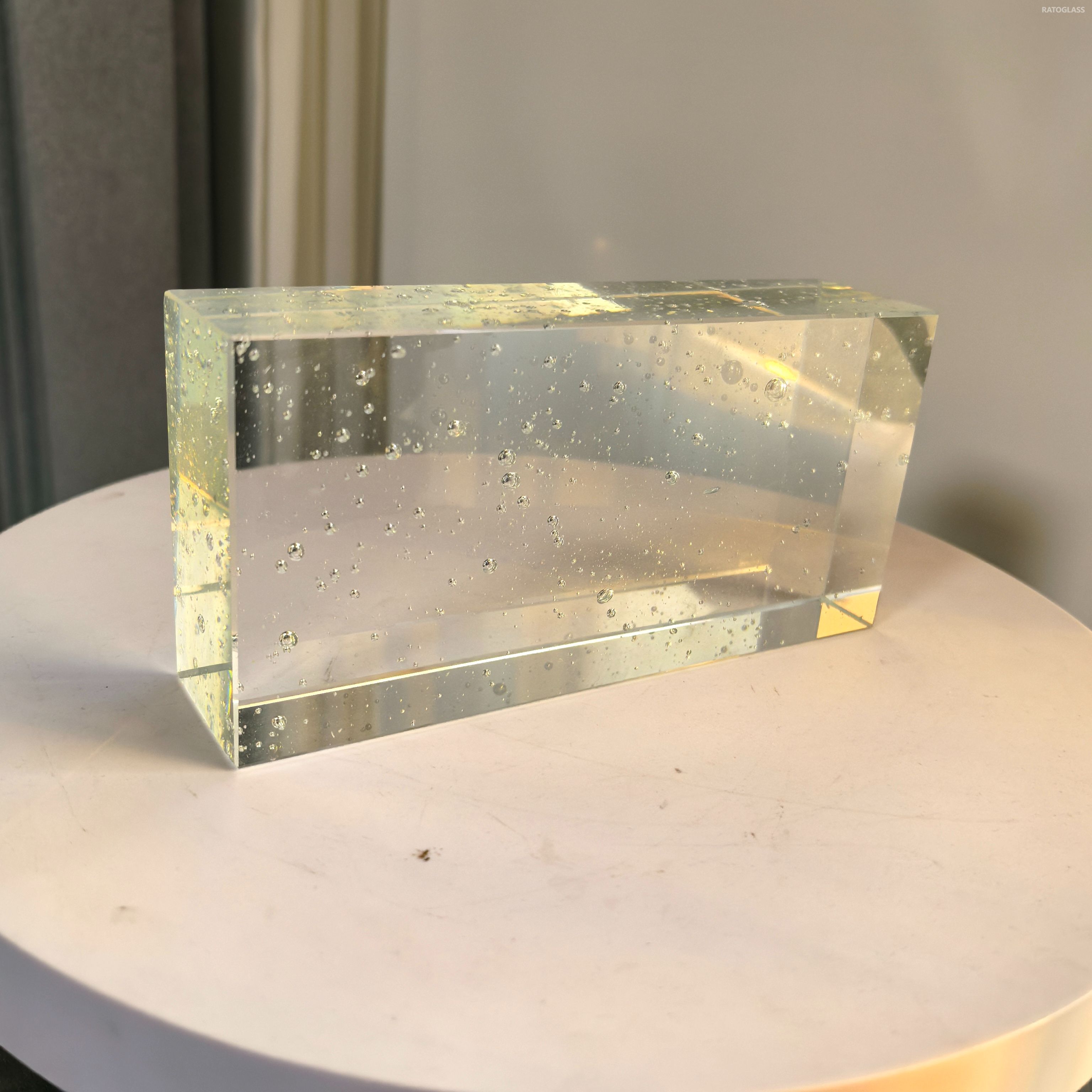 High Quality Hot Sale Crystal Glass Brick Bubble Glass Block Brick Glass