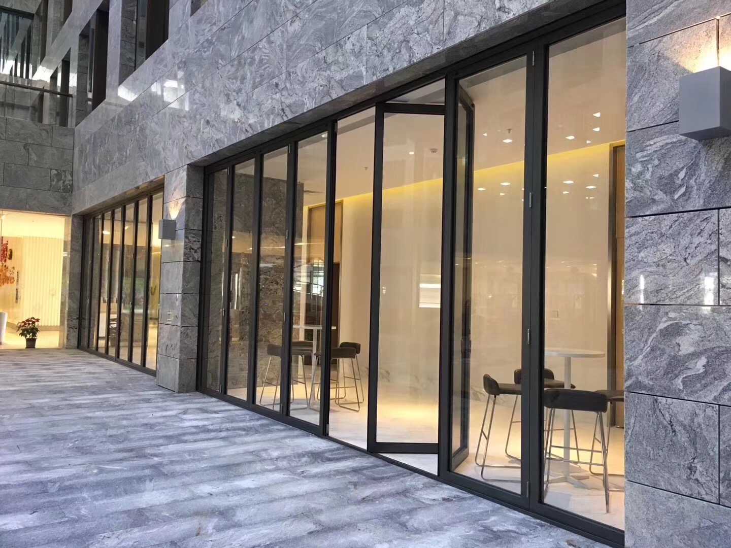 modern folding glass patio doors