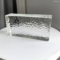 Textured Decorative Clear Glass Brick 200*100*50mm Crystal Glass Bricks Partition Wall Glass Blocks Custom Patterned Crystal Glass Block for Sale