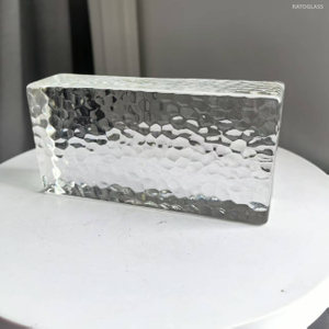 Textured Decorative Clear Glass Brick 200*100*50mm Crystal Glass Bricks Partition Wall Glass Blocks Custom Patterned Crystal Glass Block for Sale