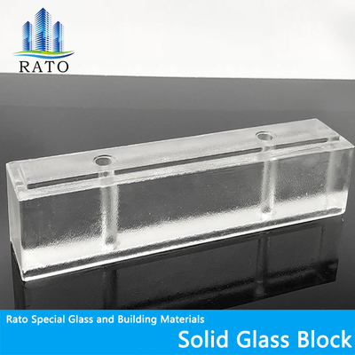 Fusing Crystal Glass Brick with Holes Bubbled Solid Glass Block for Curtain Wall