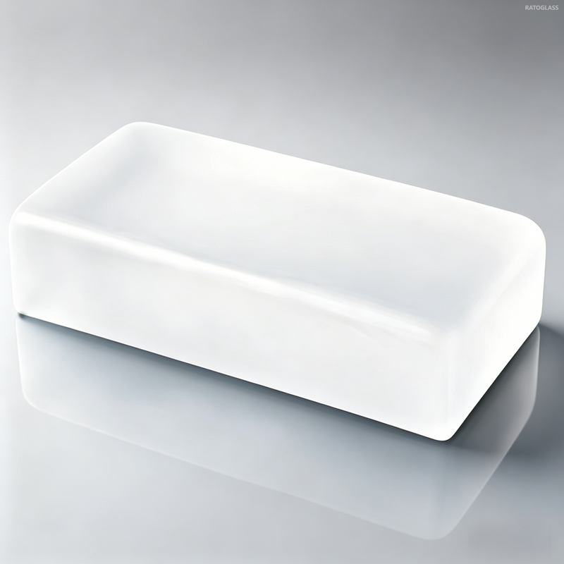 Polished Frosted Solid Glass Bricks Curtain Wall Decoration Hot-Melt Frosted Glass Blocks for Interior/Exterior Glass Partiton Wall 