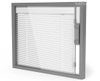 Hollow Vertical Glass Blinds Aluminium Casement Window With Shutter 