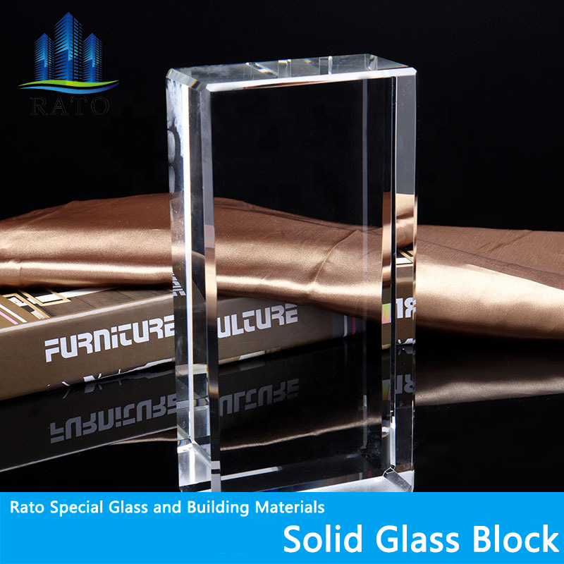 Ultra Clrear Building Polished Solid Glass Bricks Raw Crystal Glass Brick