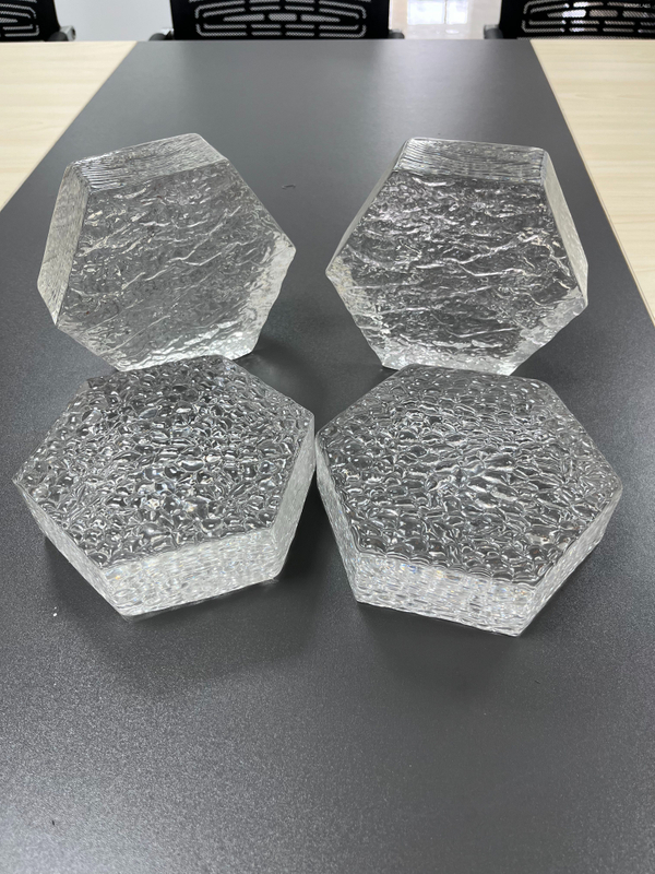Hexagon Transparent Glass Brick Embedded Solid Hot Melt Glass Bricks Honeycomb Pattern Blocks for Wall Partition Decorative Glass Block