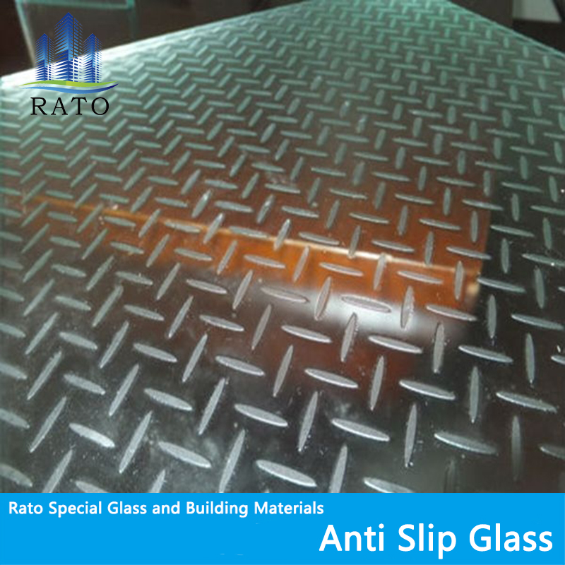 Anti Slip Walk on Flat Glass Stair Step, Laminated Glass