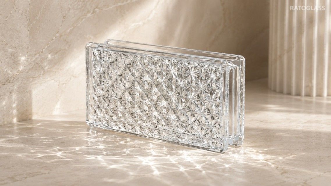 Clear pattern gass brick for wall