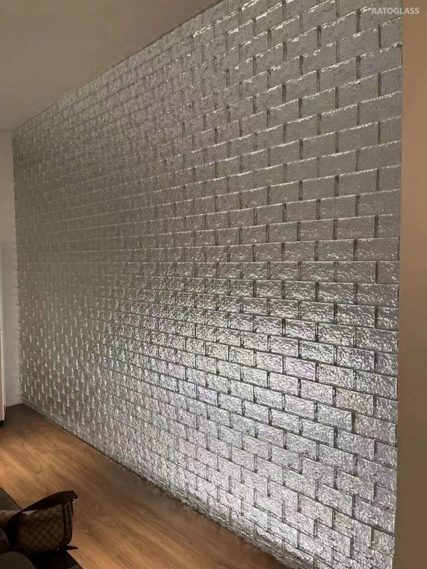 New 200*100*50 mm Clear Glass Brick With Ice Crystal Pattern