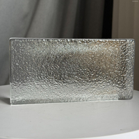 New 200*100*50 MM Crystal Glass Brick with Orange Peel Pattern Clear Brick Building Wall Partition Solid Glass Block for Home Decoration