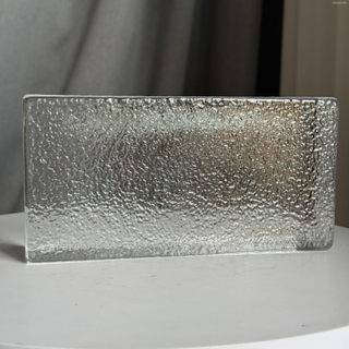 New 200*100*50 MM Crystal Glass Brick with Orange Peel Pattern Clear Brick Building Wall Partition Solid Glass Block for Home Decoration
