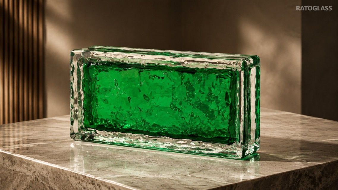 Hollow Glass Brick 200×100×50mm with Hidden LED Groove | Lightweight Glass Block for Illuminated Walls