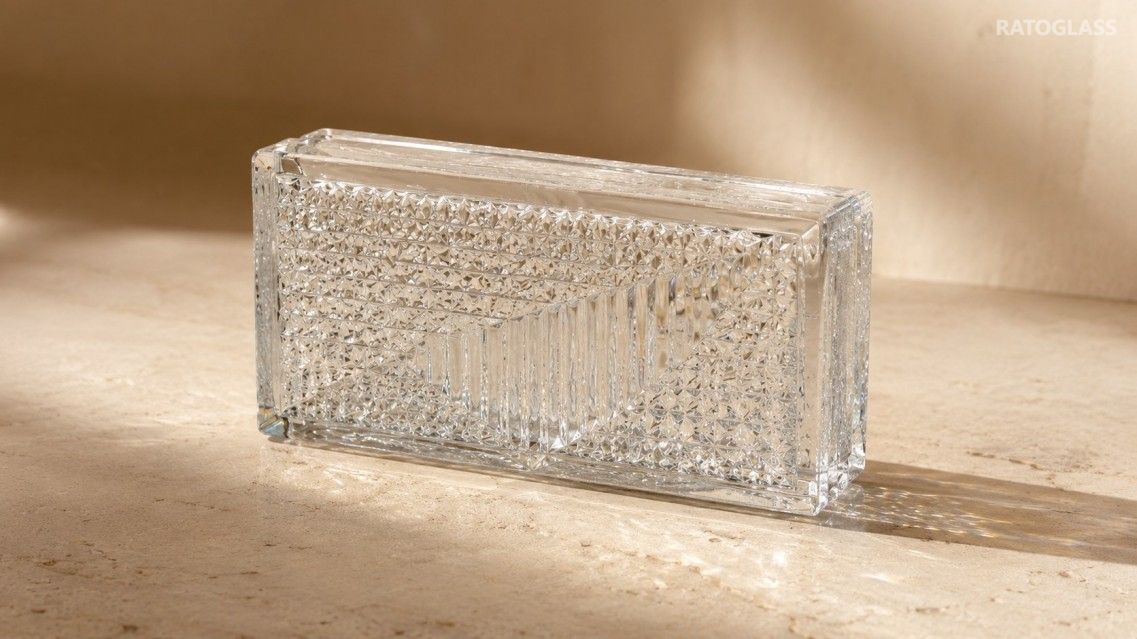 Lightweight clear transparent glass brick