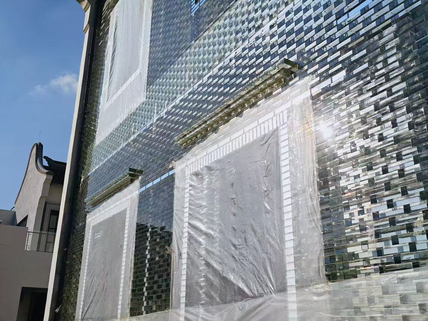 solid glass bricks used in commercial building projects